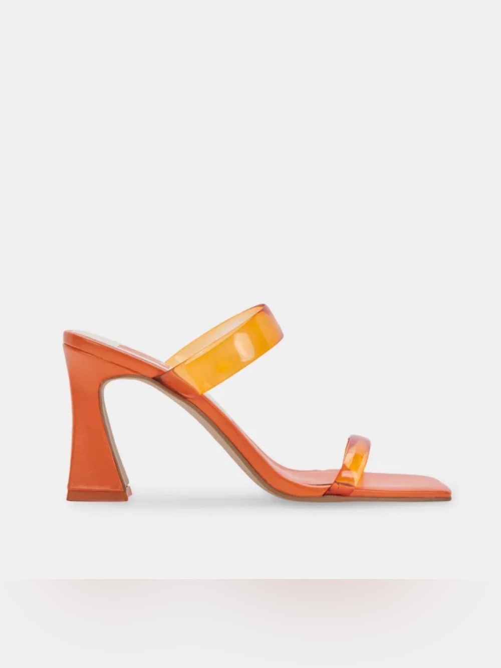 Dolce Vita Orange Lucite Strap Block Heel Sandal